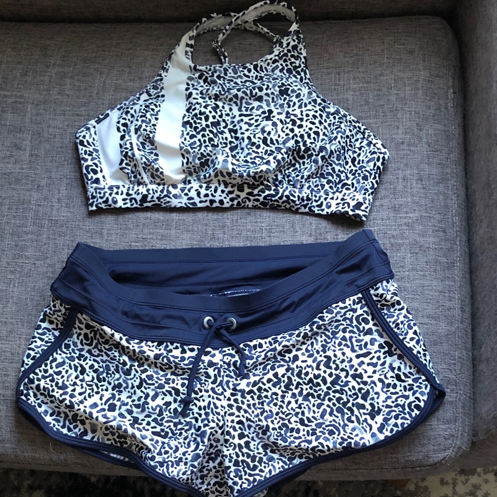 Athleta Monochrome Leopard Bikini Set